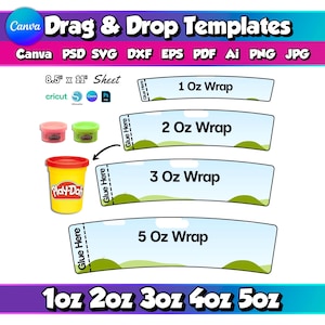 Play Doh Wrap Template Editable Playdoh Activity Box Party Favor Template DIY Kids Coloring Box SVG Cricut Silhouette Blank Favor Box File