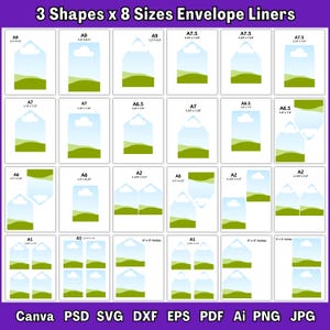 24 Envelope Liner Template Bundle Canva Envelope Liner Template DIY Envelope Template