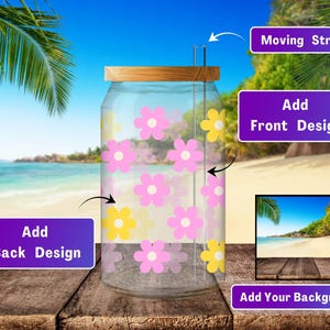Clear Glass Can Mockup Bundle Canva 16 Oz Libbey Glass Can Mockup