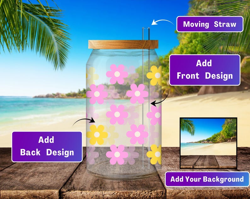 Clear Glass Can Mockup Bundle Canva 16 Oz Libbey Glass Can Mockup