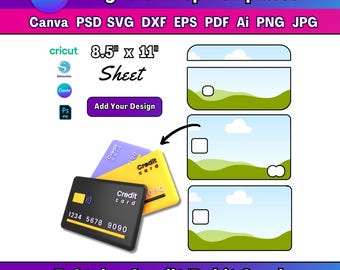 7 Credit Card Skin Template Canva Credit Card Template Credit Card Cover Template SVG Template Bank Card Template Credit Card Blank Template