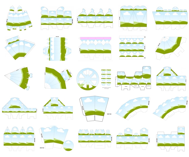 Party Favor Template Bundle Printable Kids Favors