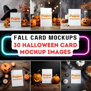Bundle de maquette de cartes d'Halloween Maquette de cartes d'Halloween Maquettes de cartes d'Halloween 5 x 7 Maquettes de cartes de Boho Bundle de maquettes de cartes Maquette de papeterie