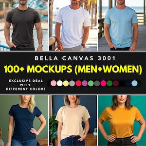 Bella Canvas 3001 Mockup Bundle Whole Shop Bundle Mockups 3001 Mockup Whole Shop Bella Canvas 3001 Mockup Men and Women Mockup Bundle