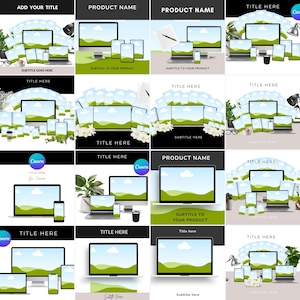 250 Canva Device Mockup Bundle Phone Laptop Book Digital Templates