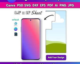 14 Samsung-telefoonhoessjabloon: 14 maten, canvas, SVG, PSD (digitale download)