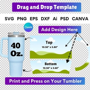 40 Oz Tumbler Mockup Canva Drag and Drop Tumbler Mockup 40oz Tumbler Template Canva Tumbler Mockup Editable Canva Mockup + PSD Smart Object