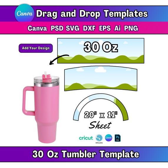 30 Oz Tumbler Mockup Canva Drag and Drop Tumbler Mockup 30 Oz Tumbler Template Sublimation Tumbler Mockup 30Oz Editable Canva Tumbler Mockup
