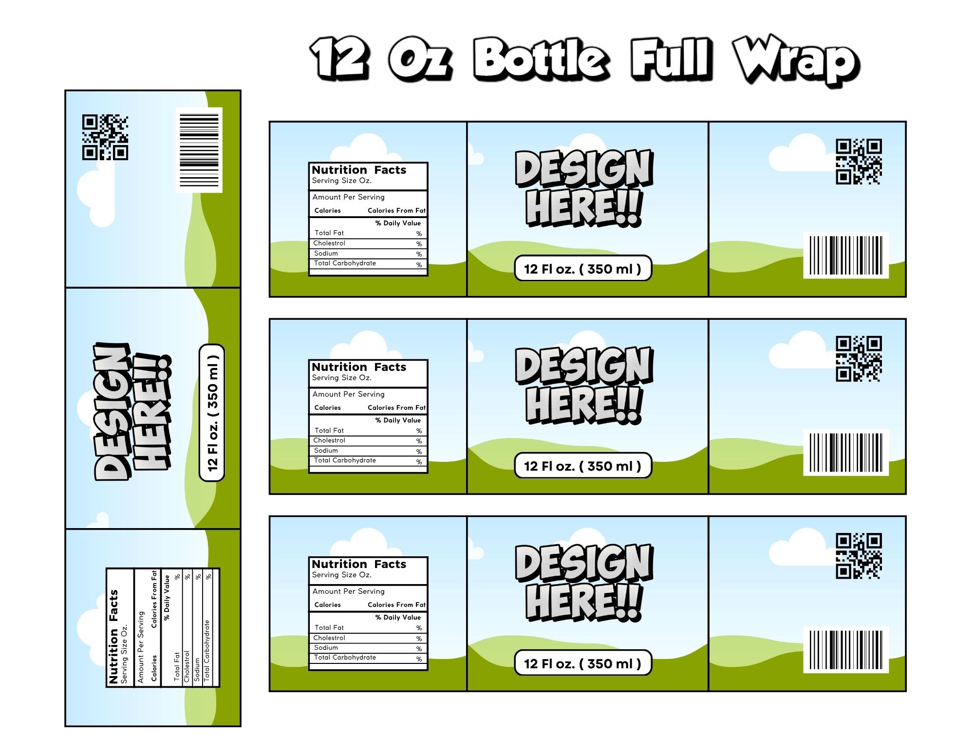 Water Bottle Label Template Editable Custom Water Bottle Labels 16oz ...