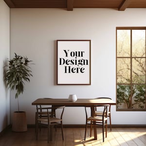 White Wood Frame Mockup: Single Wall Art Display (Digital Download)