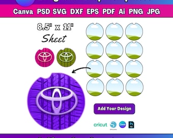 6 Car Coaster Template Bundle Canva Car Coaster Templates Coaster Wrap Template Wrap SVG Car Coaster PNG