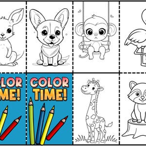 Mini Book Template Editable Canva Booklet Template DIY Coloring Book