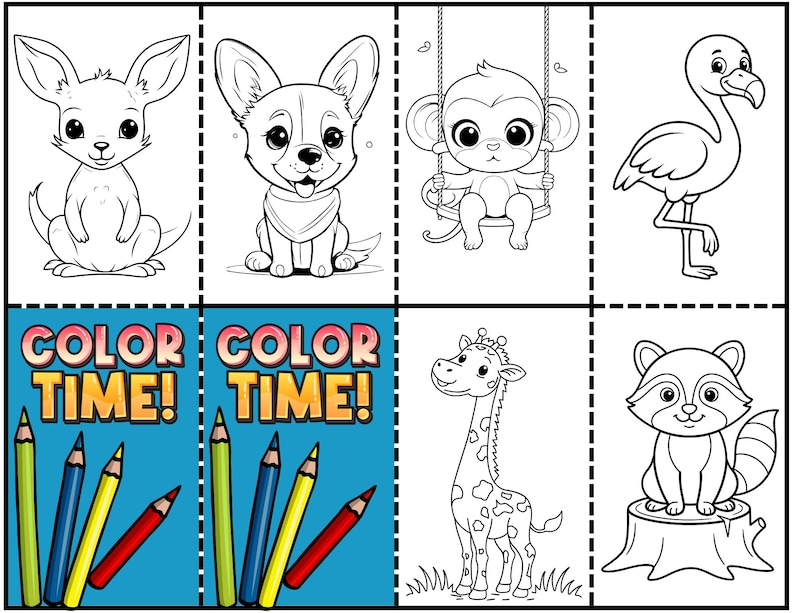 Mini Book Template Editable Canva Booklet Template DIY Coloring Book