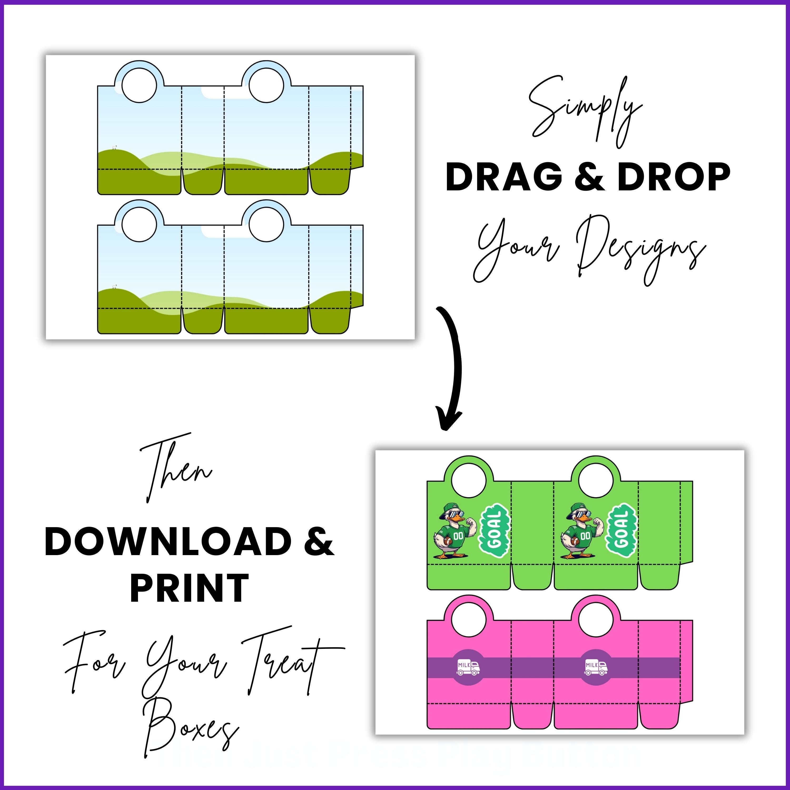 Treat Box Template SVG Party Favor Box With Handle DIY Gift Box ...