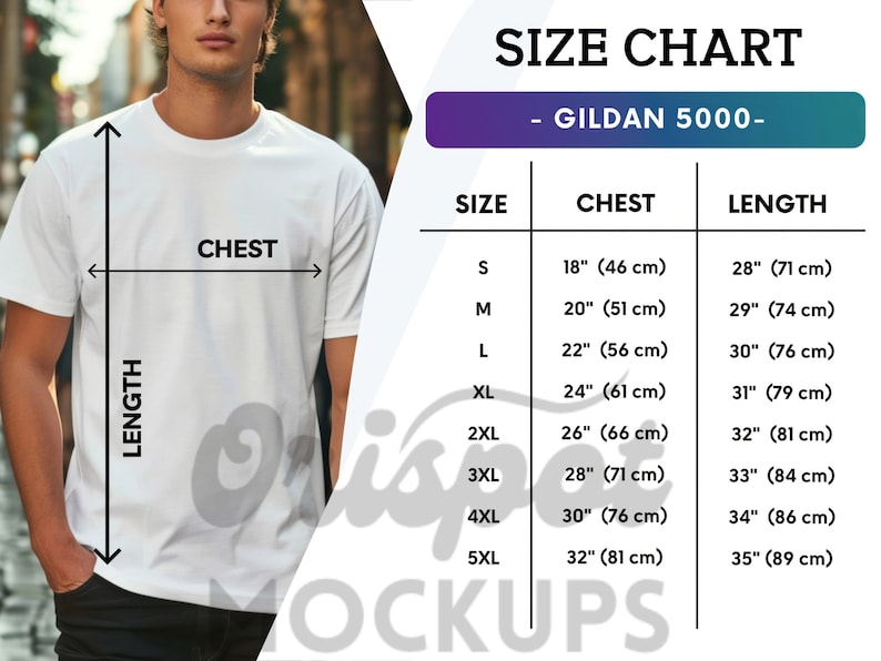 Gildan 5000 Size Chart Gildan 5000 Men and Women Size Chart White T-Shirts Sizes Chart