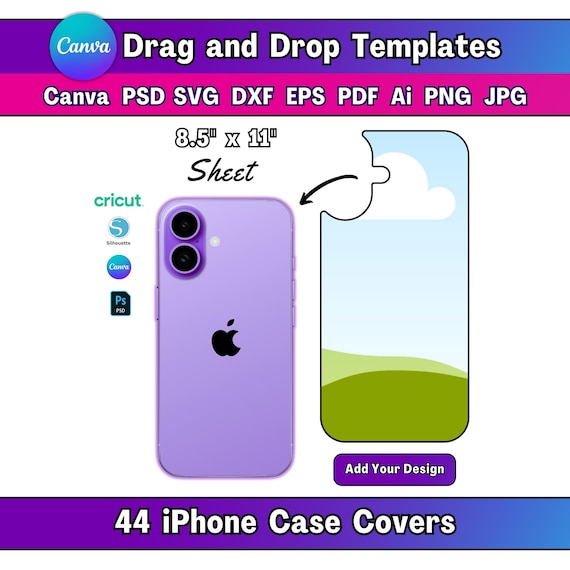 44 iPhone Case Template Canva Phone Case Template 44 Sizes, Canva & Sublimation (Digital Download)
