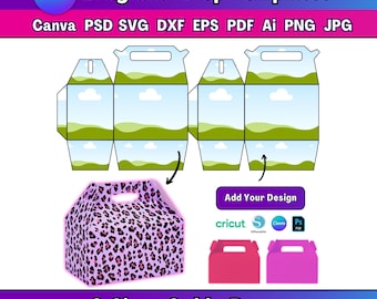 3 Size Gable Box Template Canva Gable Box Template Gable Box SVG Custom Printable Gable Box Gift Box Template Favor Box Template Canva Edit