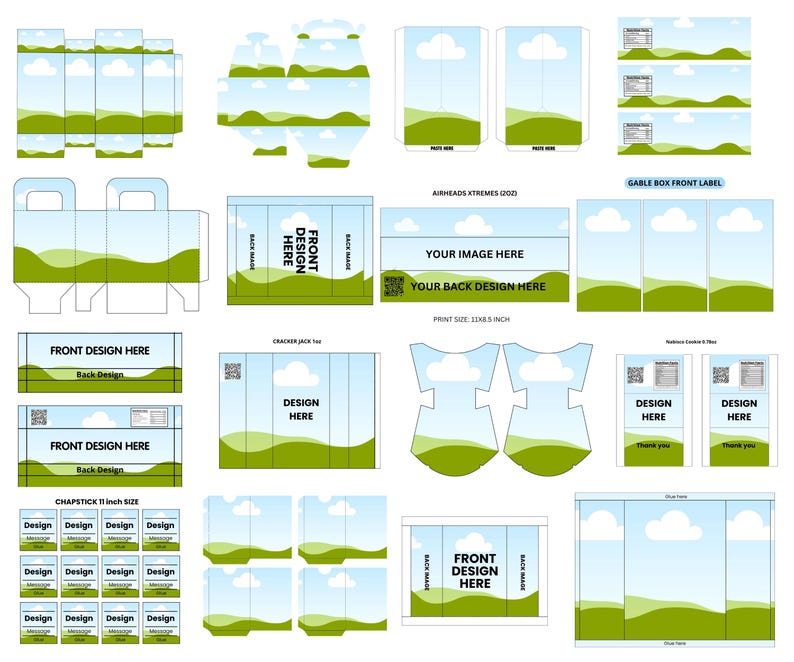 Party Favor Template Bundle Printable Kids Favors