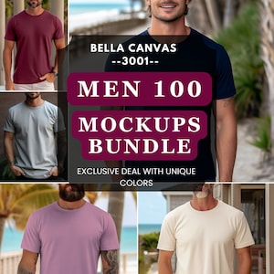 Bella Canvas 3001 Mockup Bundle Whole Shop Mockup Bundle Mockup Bundle Whole Shop Shirt Mockup Bundle Bella Canvas Bundle Male Mockup Bundle