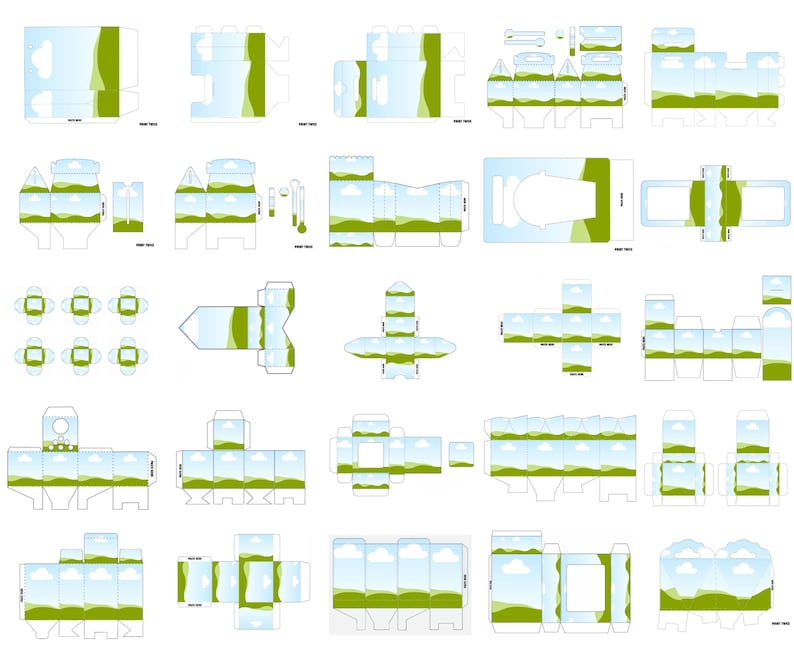 250x Box Template SVG Bundle Cricut Canva Favor Gift Box