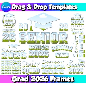 Senior 2026 Class of 2026 Photo Collage Template Class of 2026 Graduation Frame Editable Canva Design High School Grad Decor Keepsake 2026