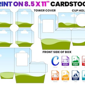 Party Favor Box SVG Kids Activity Box Template Cricut Box SVG Printable Favor Template