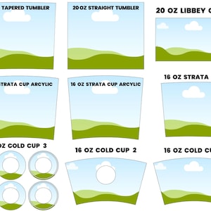 Skinny Tumbler Template 20 Oz Canva Drag and Drop 20OZ Tumbler Wraps