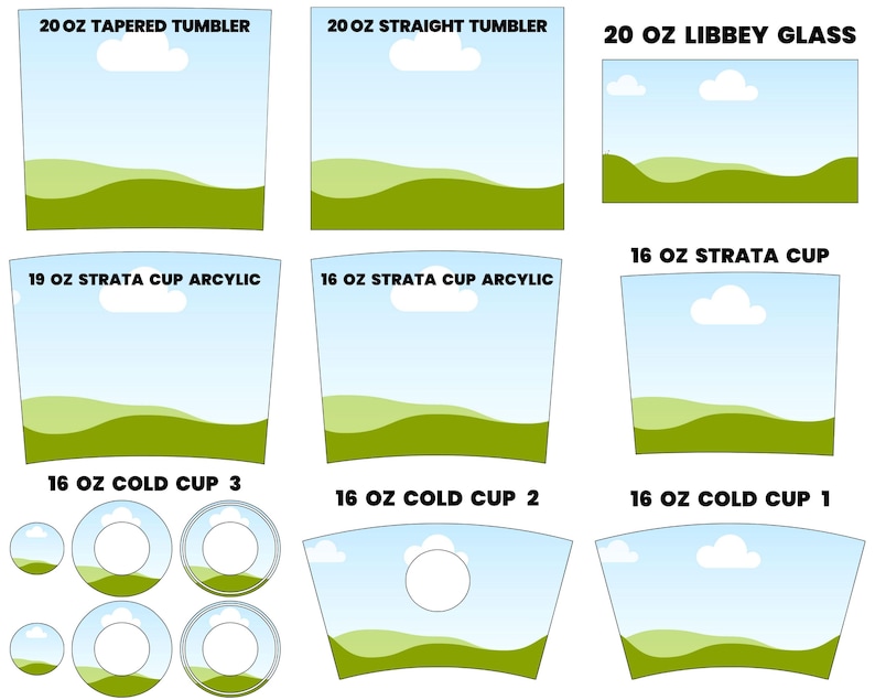 Skinny Tumbler Template 20 Oz Canva Drag and Drop 20OZ Tumbler Wraps