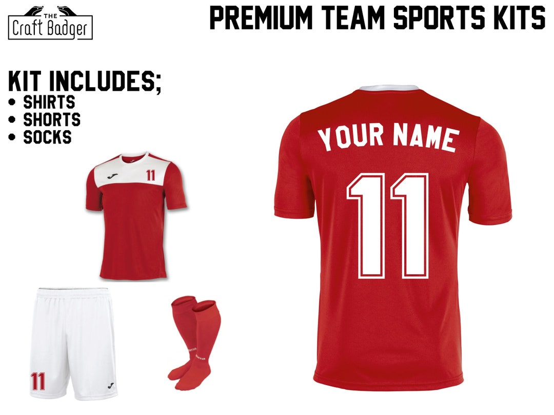 Premium Football Match/playing Team Kits With Custom Names and Numbers ...