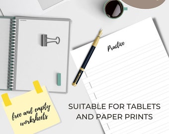 Modern Calligraphy Worksheets | Hand Lettering Worksheets | Handlettering Practice Sheets | Script Lettering | calligraphy practice | pdf