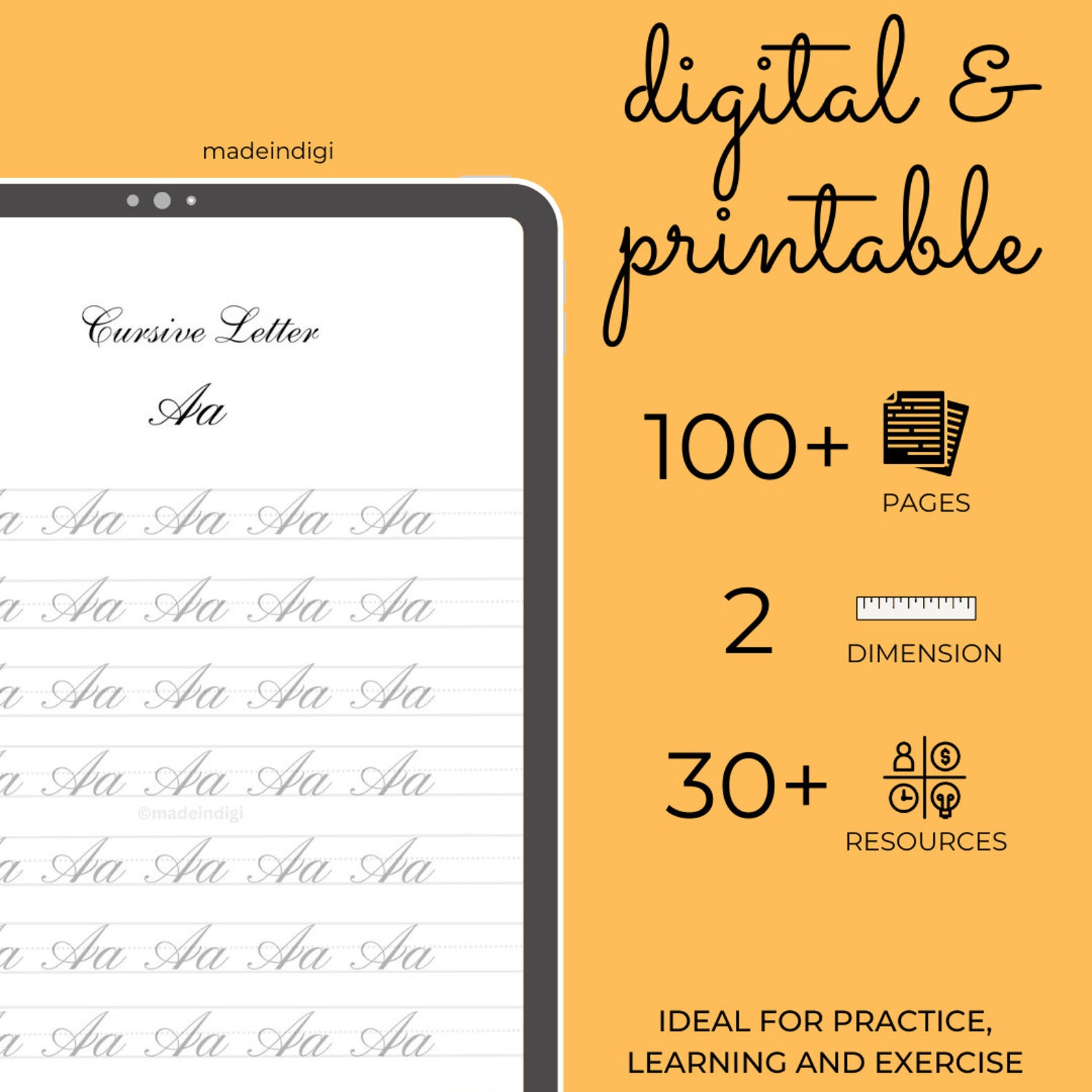Copperplate Calligraphy Practice Sheets Digital Worksheets Guide sheets ...