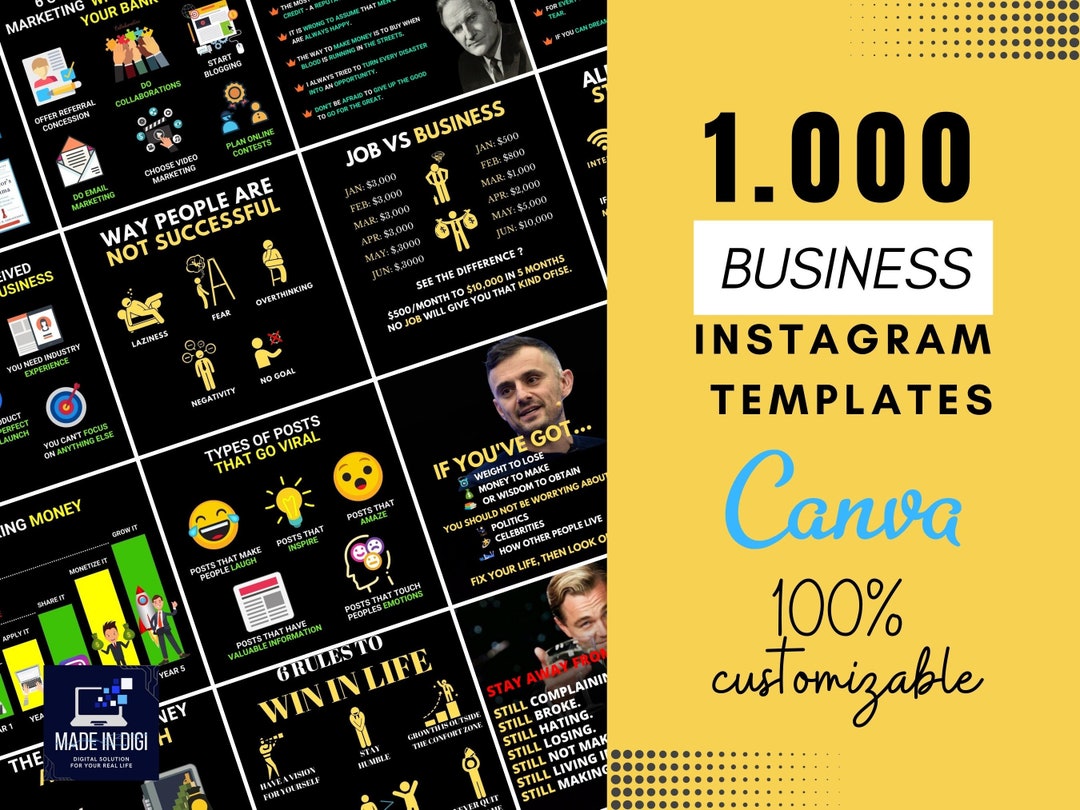 Instagram Templates for Canva - Fully Customizable - Multiple Business ...