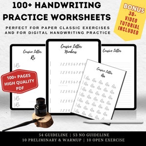 Modern Calligraphy Worksheets | Hand Lettering Worksheets | Handlettering Practice Sheets | Script Lettering | calligraphy practice | pdf