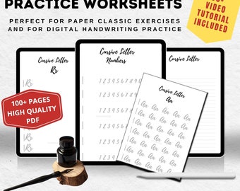 Modern Calligraphy Worksheets | Hand Lettering Worksheets | Handlettering Practice Sheets | Script Lettering | calligraphy practice | pdf