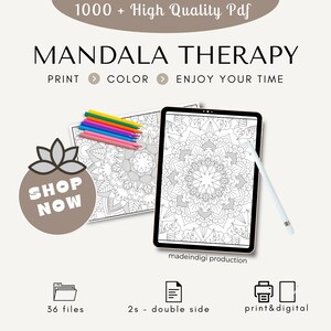 1000 Mandala Coloring Pages for adults PDF | Stress Relief Coloring Page with Mandala | Stress relief coloring books
