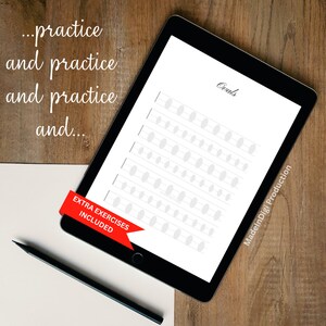 Handlettering Practice Sheets to Learn calligraphy, Hand Lettering Worksheets, Script Lettering, Calligraphy practice