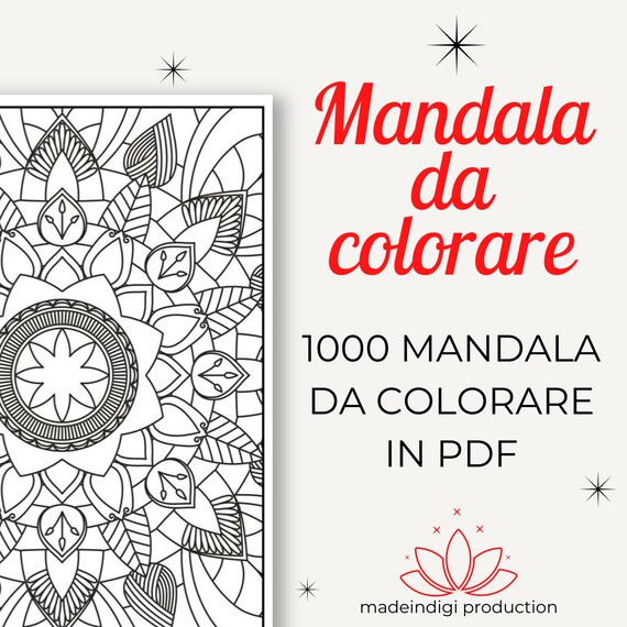 1000 Mandala Da Colorare Mandala Therapy Mandala per Adulti Mandala  Antistress Meditazione Coi Mandala 