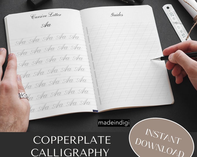 Copperplate Calligraphy Practice Sheets | Digital Worksheets | Guide ...