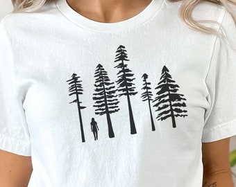 Pine Tree Hiking Shirt, Forrest Shirts, Nature Shirts, Shirts with Trees,Outdoor Shirts, Camper Shirts, Outdoor Shirts, Gift for Hiker