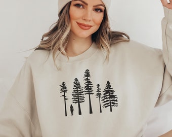 Pine Tree Sweatshirt, Forest Sweatshirt, Pine Tree Forest, Nature Sweatshirt, Pine Tree Sweater, Sweatshirt with Trees