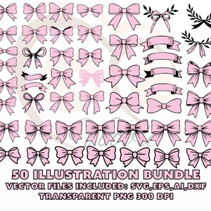 Bow svg, Ribbon Coquette Bow SVG Bundle, Ribbon SVG, pink bow svg,coquette ribbon SVG, Bow Clip Art, Bow Svg Png, Hair Bow Svg, Bow Tie Svg