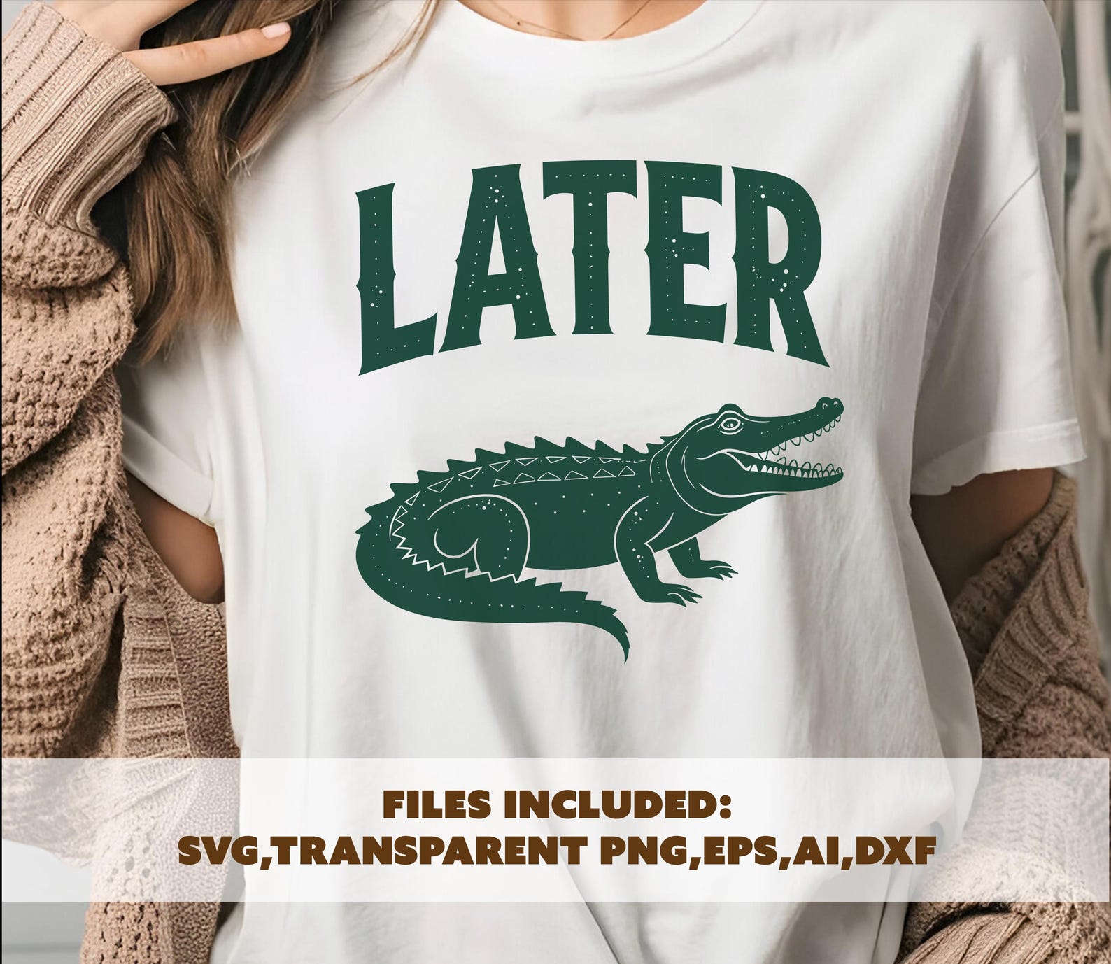 Later Alligator Svg, Funny Animal Design Png, Crocodile Clipart Svg ...