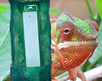 Naymars' Lizard-Alley Cricket Feeder. Durable made in the USA chameleon insect feeder. Natural looking for your reptile enclosure.