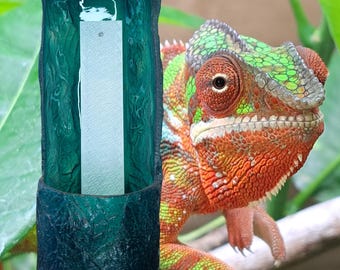 Naymars' Lizard-Alley Cricket Feeder. Durable made in the USA chameleon insect feeder. Natural looking for your reptile enclosure.