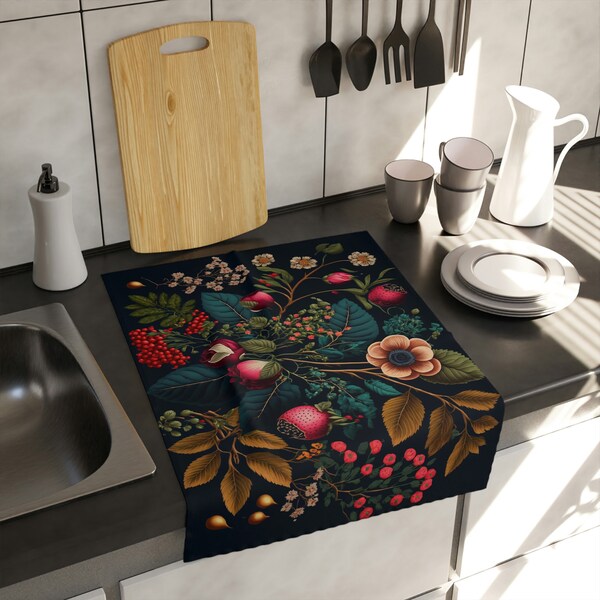 Floral Kitchen Towel Etsy