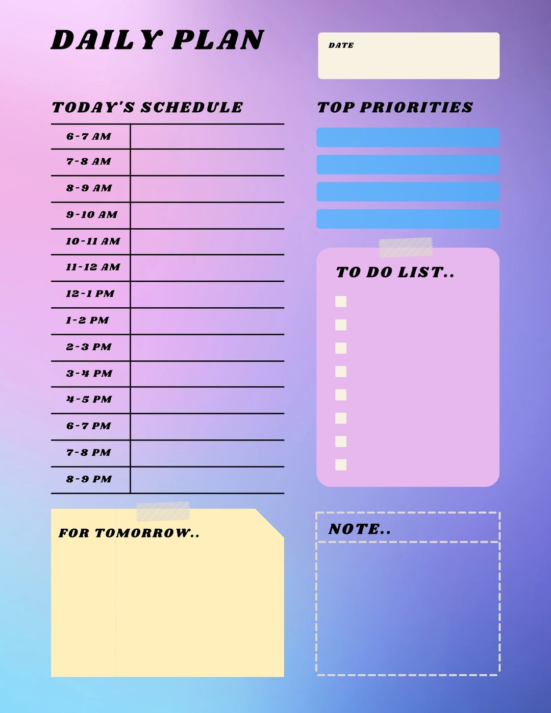 Daily To Do List Daily Organizer Daily Planner Daily Etsy Daily To Do List Daily Organizer Daily Planner Daily Etsy