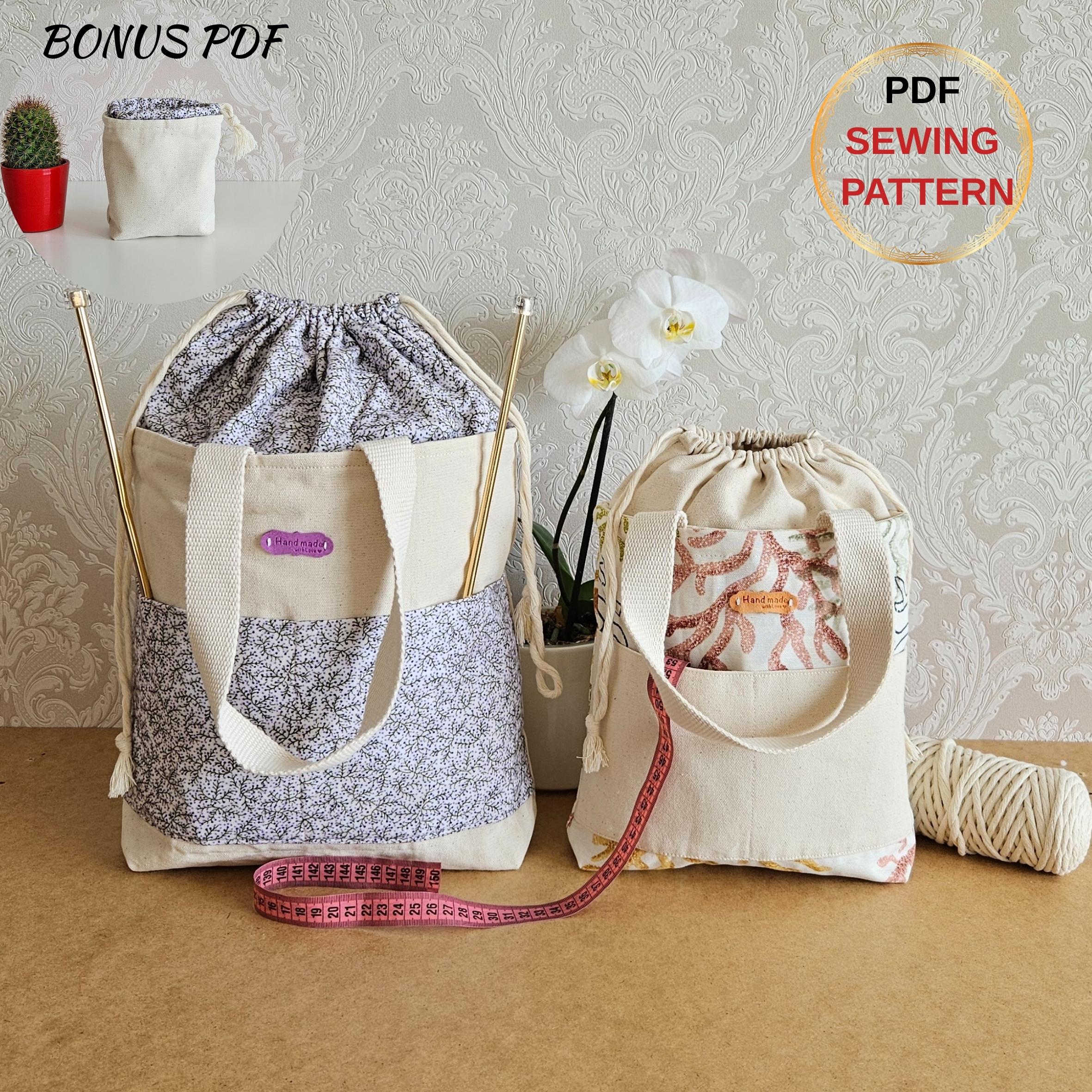 Drawstring bag pattern, bag sewing  pattern, bucket bap, two size, beginner bag pattern, digital products, patterns