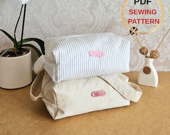 Modèle PDF de trousse de maquillage | Tutoriel de couture de pochettes zippées | Trousse de toilette DIY pour débutants | Téléchargement instantané