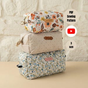 Schnittmuster für eine Kosmetiktasche (PDF) | Schnittmuster für eine kastenförmige Reißverschlusstasche in 3 Größen | Kosmetiktasche, Kulturbeutel & Federmäppchen | Videoanleitung