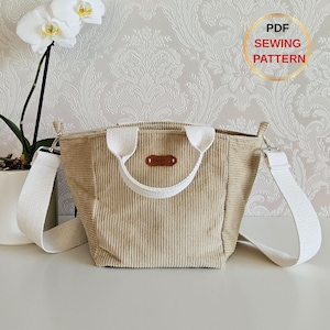 Patrón de costura para bolso de mano, bolso de diario, patrón de costura digital, patrón digital en PDF, bolso de viaje, patrón de bolso de hombro